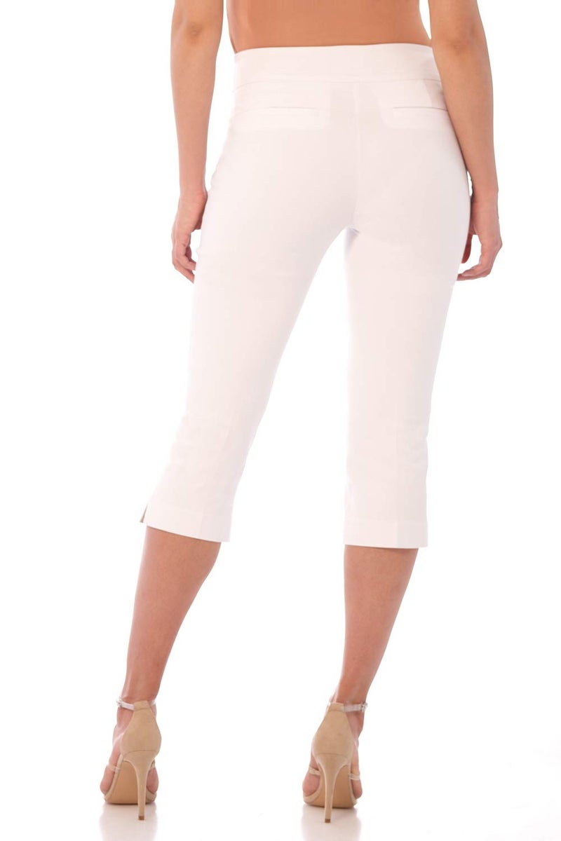 Rekucci Women's Straight Leg Comfort Capri w/Tummy Control and Secret Pocket (12, White) - Image 3